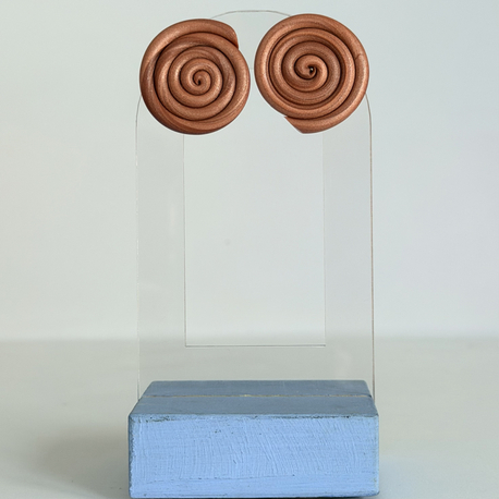 Mother Earth Pachamama Studs - Rose Gold