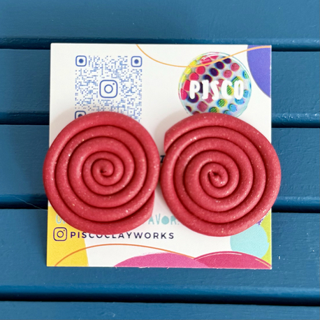 Mother Earth Pachamama Studs - Glitter Red