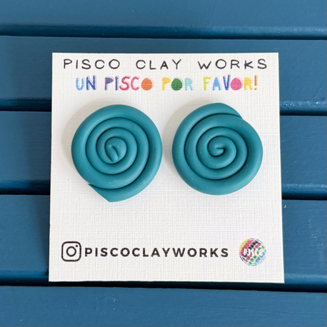 Mother Earth Pachamama Studs - Duck Blue