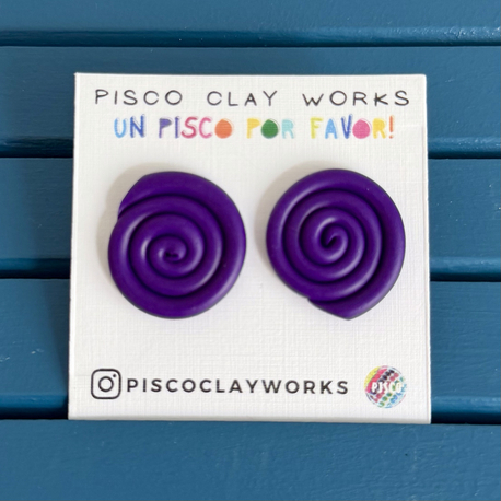 Mother Earth Pachamama Studs - Eggplant