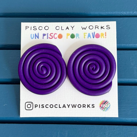 Mother Earth Pachamama Studs - Eggplant