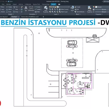 Benzin İstasyonu Projesi (Premium) DWG İndir