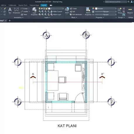 Güvenlik Kulübesi Projesi – DWG Çizim Seti