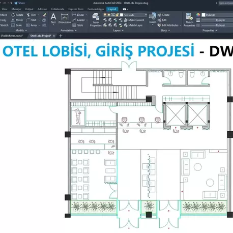Otel Lobi Projesi (DWG İndir)