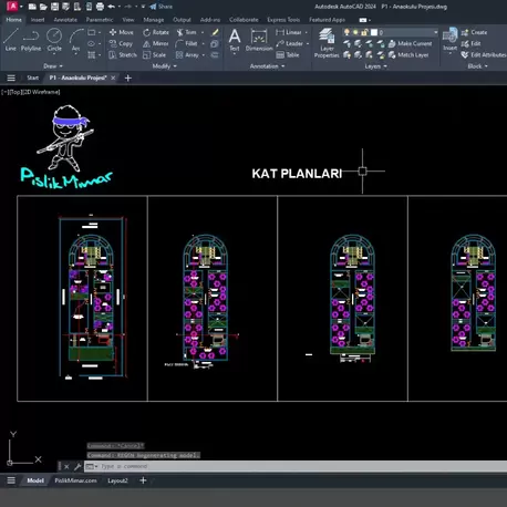 3 Katlı - Anaokulu Projesi (AutoCAD DWG İndir)