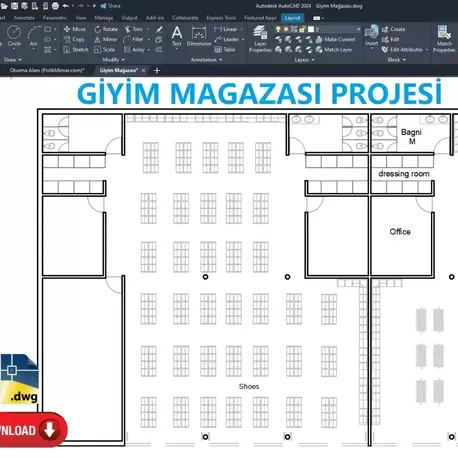 Giyim Mağazası Projesi - DWG İndir