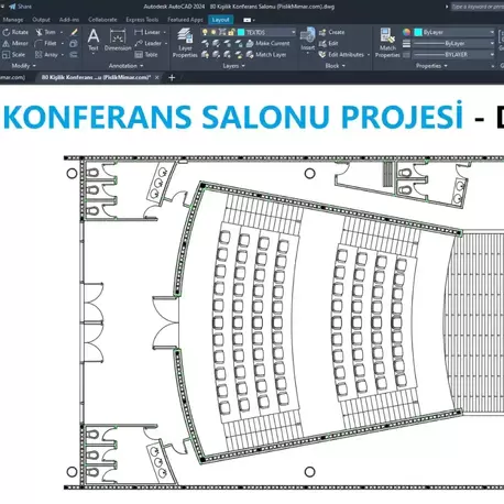 80 Kişilik - Konferans Salonu Kompleksi (DWG İNDİR)