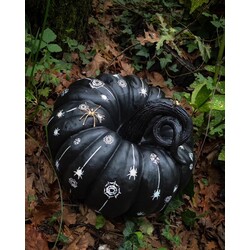 Siyah, Örümcek ve Örümcek Ağı Detaylı Halloween,Gotik Dekoratif Balkabağı