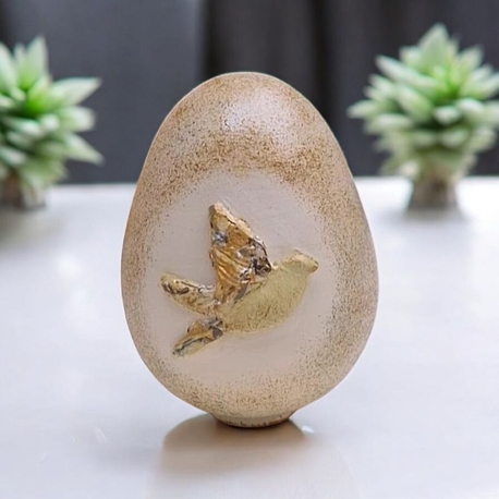 Kuş Figürlü Seramik Yumurta 7 cm