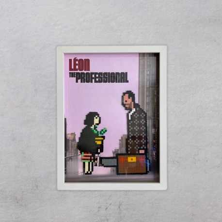 El Yapımı Perler Boncuk Léon: The Professional Film Posteri – Çerçeveli Duvar Dekoru 30x40 cm