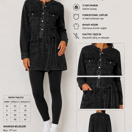 RIVER ISLAND BAYAN  DENIM TUNİK