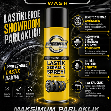 PLATİNUM WASH SUSUZ LASTİK SERAMİK KATKILI SPREY  500ML