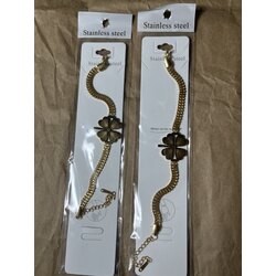 Golden Renk yonca Bileklik 