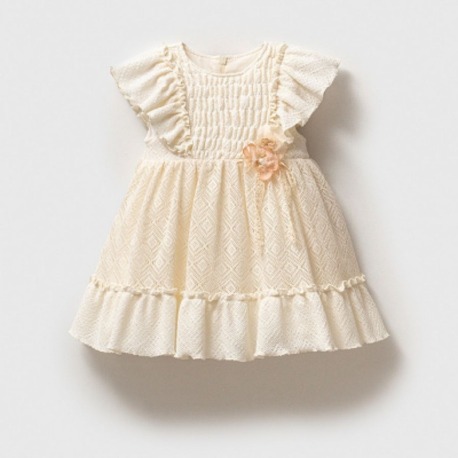 KIZ BEBEK DANTEL DETAYLI ÇİÇEKLİ ELBİSE