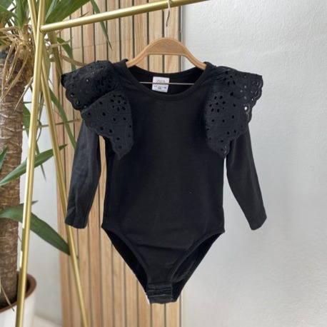 KIZ ÇOCUK PAMUKLU KOL KISMI GÜPÜRLÜ ÇIT ÇITLI BODY GÜNLÜK