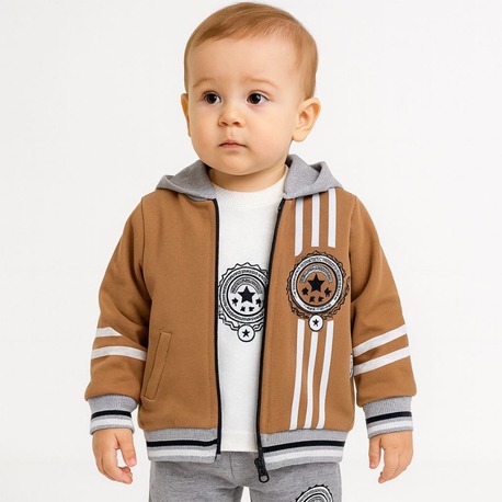 ERKEK BEBEK CEKETLİ 3'LÜ TAKIM ALT - ÜST TAKIM