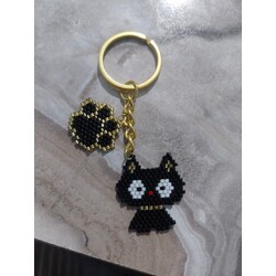 kara kedi pati (şans) anahtarlik 