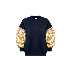 Koyu Lacivert Sweatshirt Şardonlu Harman
