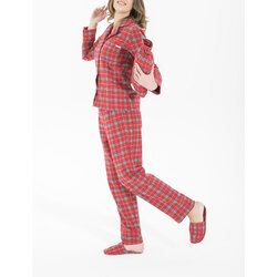 Kırmızı ekoseli 5li pijama set