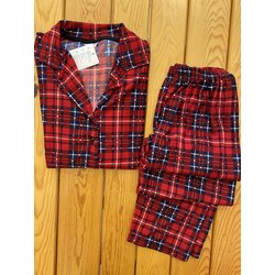 Kırmızı ekoseli gömlek pijama takımı