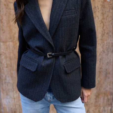 Kaşe çizgili blazer