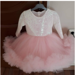 pembe fırfır elbise
