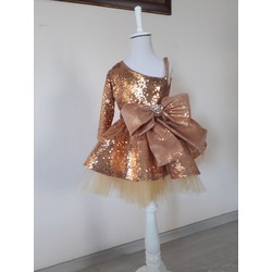 Baby dress, Gold dress, Princess baby diress