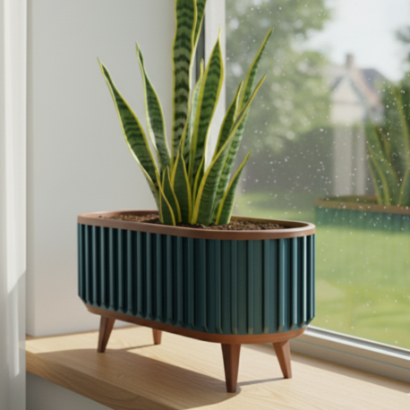 Ribbed Oval Saksı