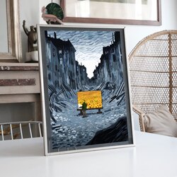 Piyanist ve Vincent van Gogh llüstrasyon Tasarımlı Tablo BOYUT:(A3) 30 x 42,0 CM |  