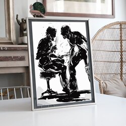 Whiplash Kara Kalem Poster llüstrasyon Tasarımlı Tablo BOYUT:(A3) 30 x 42,0 CM |