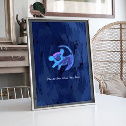 Aslan Kral-Lion King Simba llüstrasyon Tasarımlı Tablo BOYUT:(A3) 30 x 42,0 CM |  