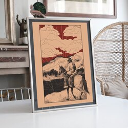 Red Dead Redemption llüstrasyon Tasarımlı Tablo BOYUT:(A3) 30 x 42,0 CM |  