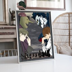 Monster ve Death Note Santraç Tahtası Tasarımlı Tablo BOYUT:(A3) 30 x 42,0 CM |  
