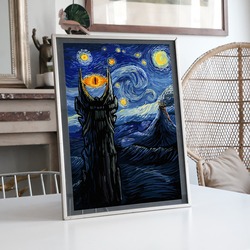 Lord of the Rings Mordor Van Gogh Temalı İllüstrasyon Tasarımı BOYUT:(A3) 30 x 42,0 CM |