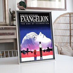 Neon Genesi Evangelion Anime Posteri llüstrasyon Tasarımlı Tablo BOYUT:(A3) 30 x 42,0 CM
