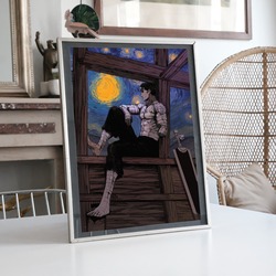 Berserk Guts Van Gogh Yıldızlı Gece İllüstrasyon Tasarımı BOYUT:(A3) 30 x 42,0 CM |