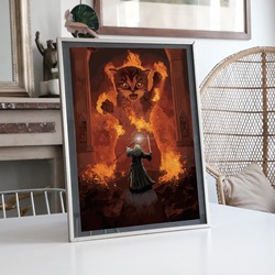 The Lord Of The Rings "Shall Not Pass" Kedi İllüstrator Tasarımı BOYUT:(A3) 30 x 42,0 CM |