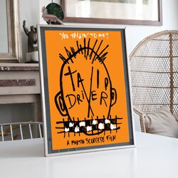 Taxi Driver Alternatif Film Poster llüstrasyon Tasarımlı Tablo BOYUT:(A3) 30 x 42,0 CM