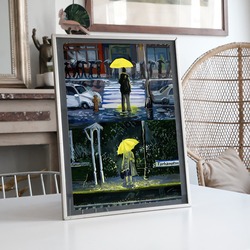 How I Met Your Mother Ted ve Tracy Sarı Şemsiye Tasarımı BOYUT:(A3) 30 x 42,0 CM |