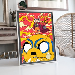 Naruto Temalı Adventure Time Fınn ve Jake Tasarımı BOYUT:(A3) 30 x 42,0 CM |