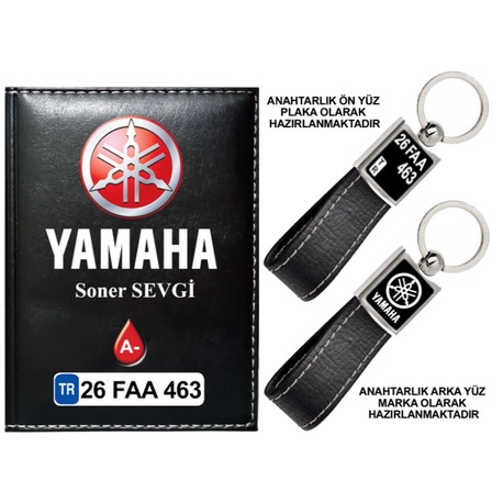 Plakanıza Özel Yamaha Logolu Ruhsat Kabı ve Anahtarlık 4 Renk Seçeneği Mevcuttur.