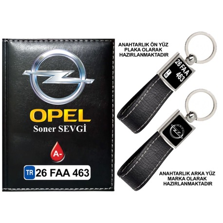 Plakanıza Özel Opel Logolu  Ruhsat Kabı ve Anahtarlık 4 Renk Seçeneği Mevcuttur.