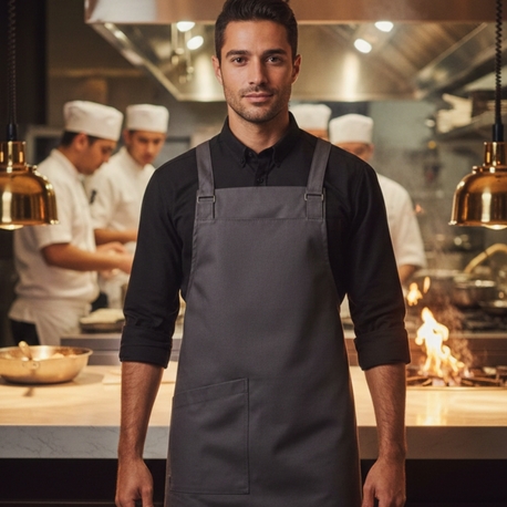 G-APRON PİLELİ BOYDAN ÇİFT CEPLİ ASKILI ÖNLÜK PAMUKLU GABARDİN