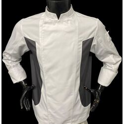 W-GREY  PAMUKLU DELUXE V YAKA FRANSIZ MODEL BLAZER ŞEF CEKETİ