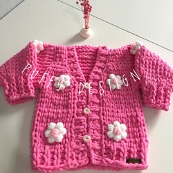 Papatyalı Bebek Hırkası 