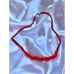 Kırmızı-bordo boncuk kolye