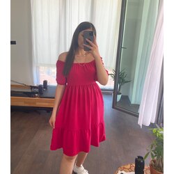 FUŞYA MADONNA YAKA ELBİSE