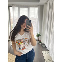 FİL İSLEMELİ İŞLEMELİ TİSORT 