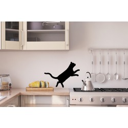 Ahşap Duvar Dekoru Sarman Kedi 40cm
