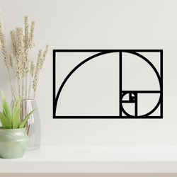 Ahşap Duvar Dekoru Fibonacci Sarmalı 30cm